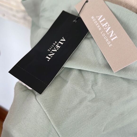 Alfani Womens Hoodie Sweatshirt Drop Shoulder Light Green Size Petite Medium NWT - Picture 9 of 11